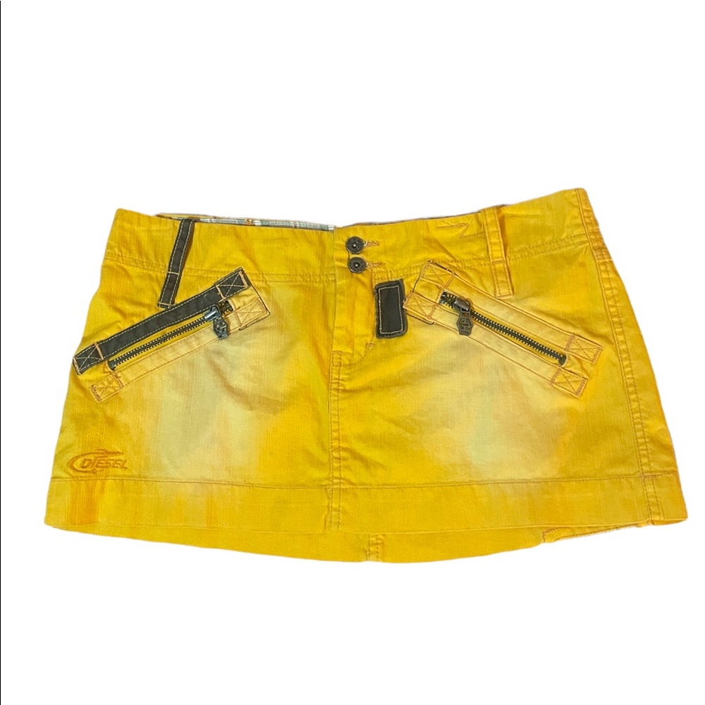 Y2K Yellow Diesel Mini Skirt
